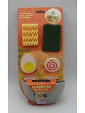 Ramen Noodle Bag Clips Magnetic Bowl Holder Set 4 Food Chip Clips New